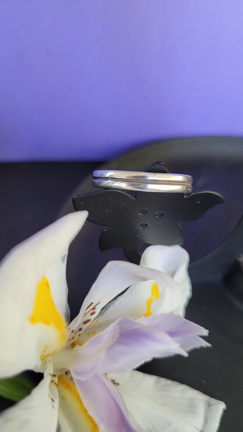 Double Band Ring - Sterling Silver Ring - &#39;Blue Moon&#39; Ring