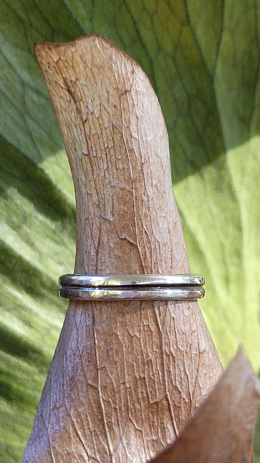 Double Band Ring - Sterling Silver Ring - &#39;Blue Moon&#39; Ring