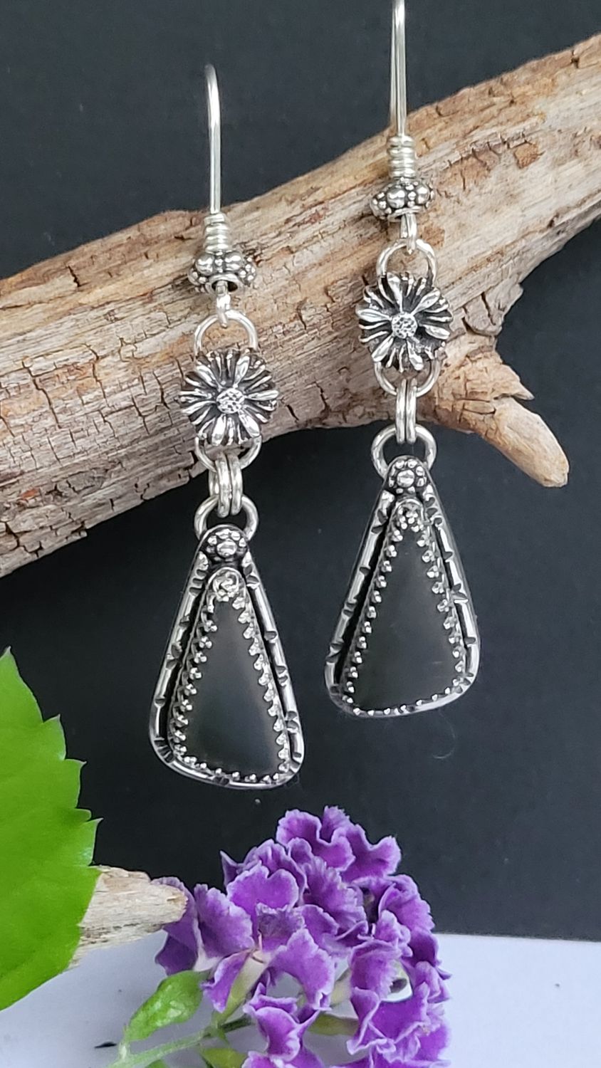 &#39;Midnight Garden&#39; Earrings - Australian Black Jade Earrings