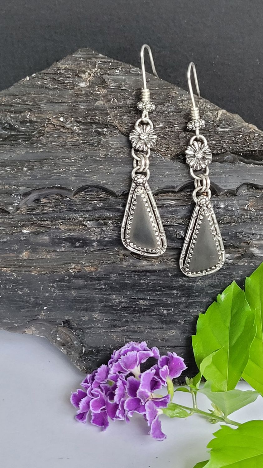 &#39;Midnight Garden&#39; Earrings - Australian Black Jade Earrings