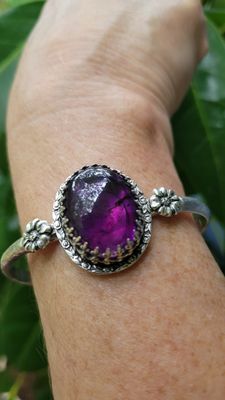 &#39;Enchanted Garden&#39; Amethyst and Sterling Silver Cuff