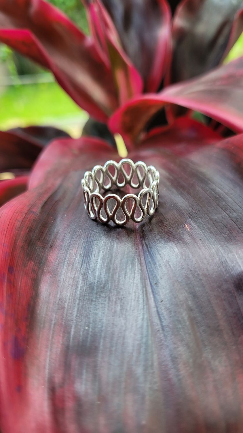Sterling Silver Unisex Wave Ring