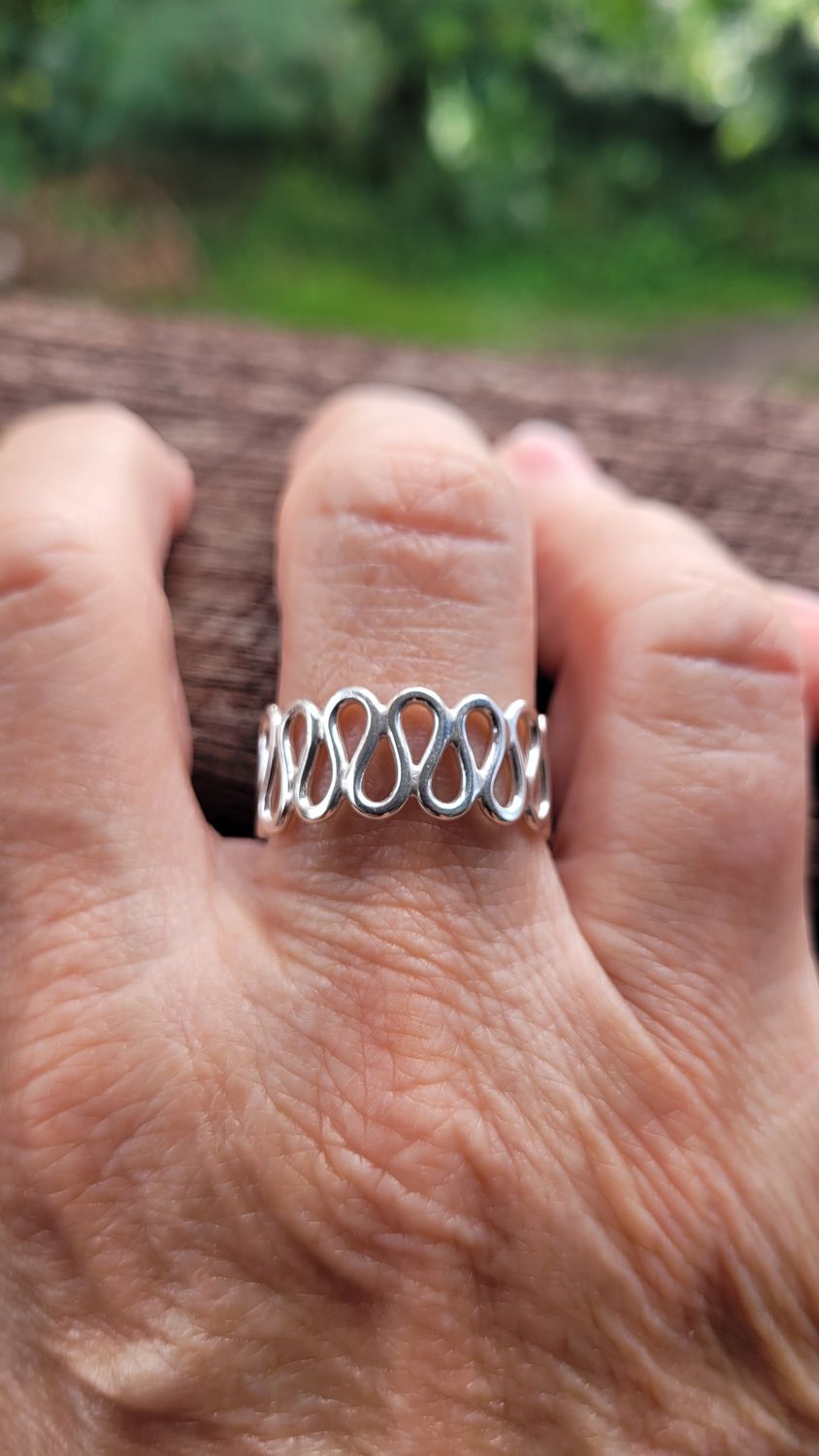 Sterling Silver Unisex Wave Ring