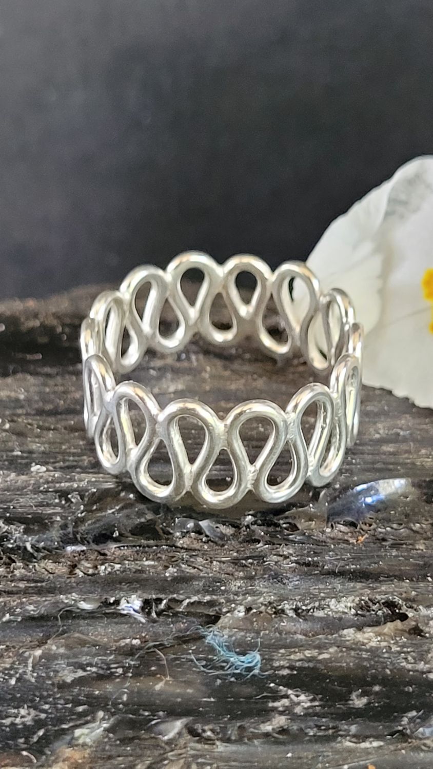 Sterling Silver Unisex Wave Ring