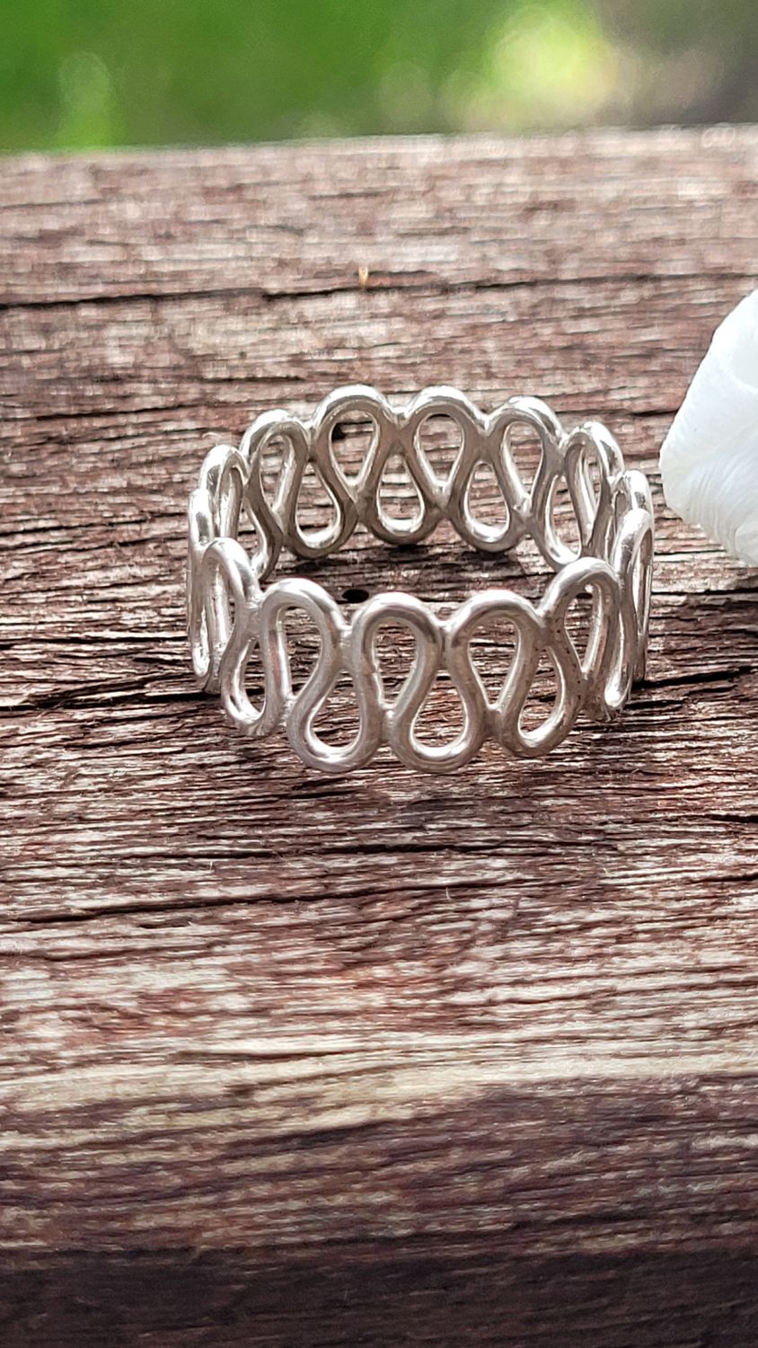 Sterling Silver Unisex Wave Ring