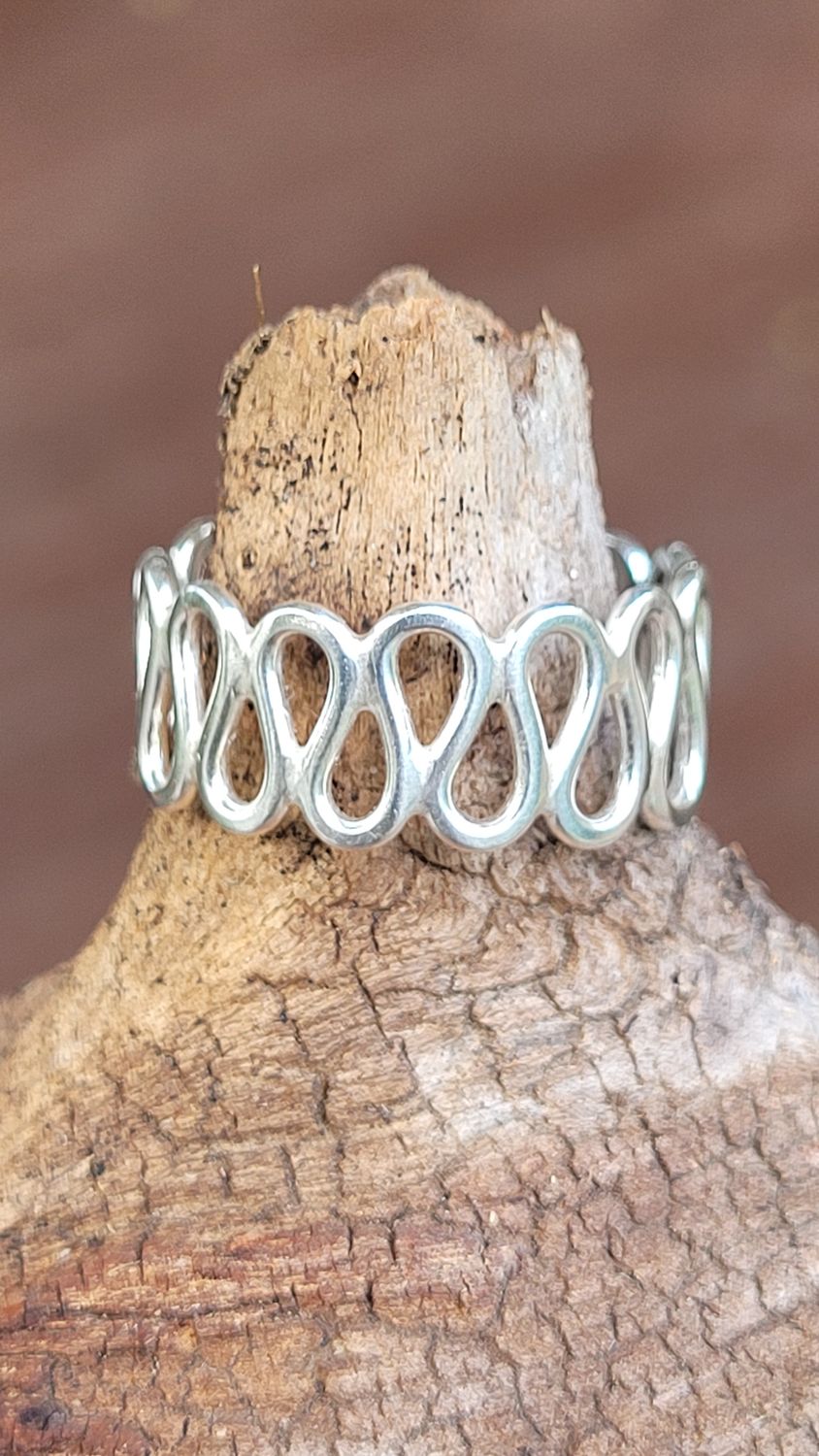Sterling Silver Unisex Wave Ring