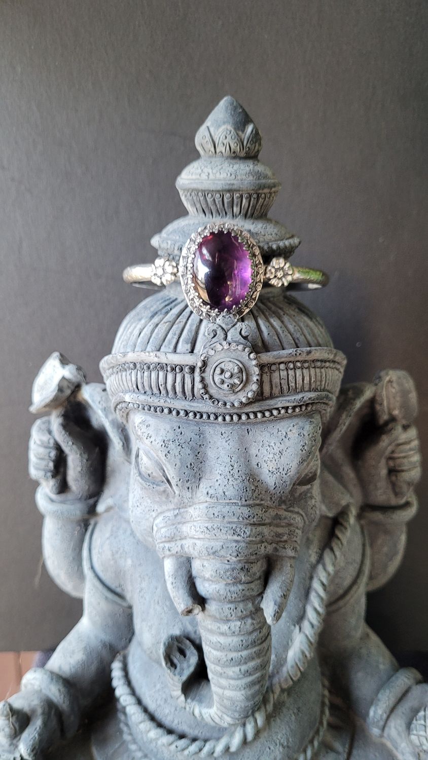 &#39;Enchanted Garden&#39; Amethyst and Sterling Silver Cuff