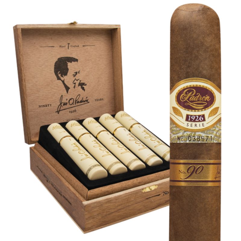 Box of 10 Padron 1926 Series No. 90 Natural Tubos (52 x 5.5)