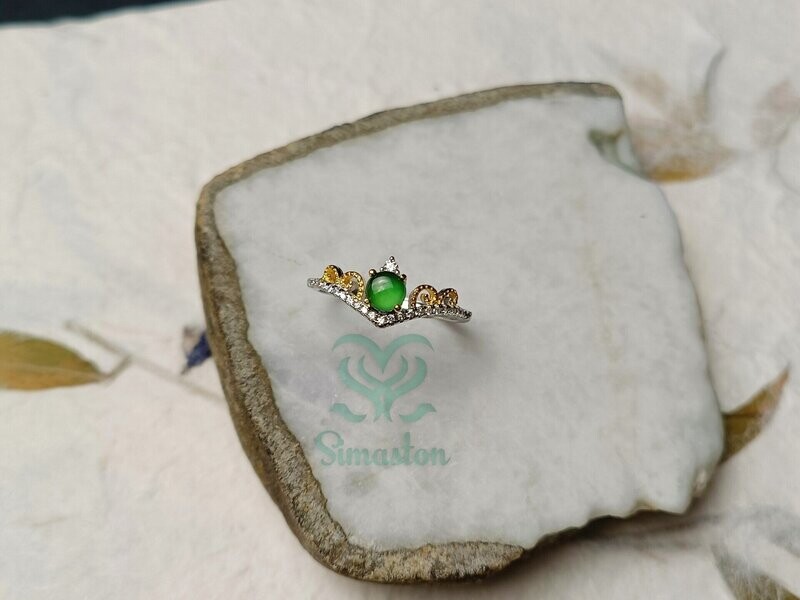 Natural Jadeite (Type A) Green Ring