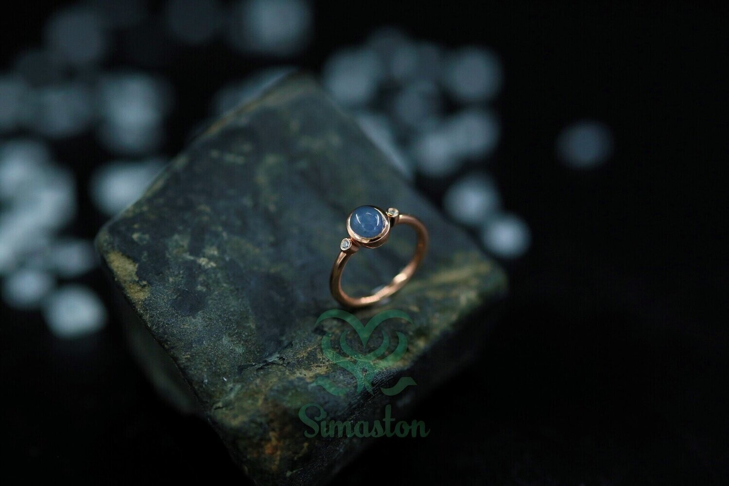 ​Natural Jadeite (Type A) Purple Blue Ring
