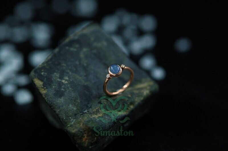 ​Natural Jadeite (Type A) Purple Blue Ring
