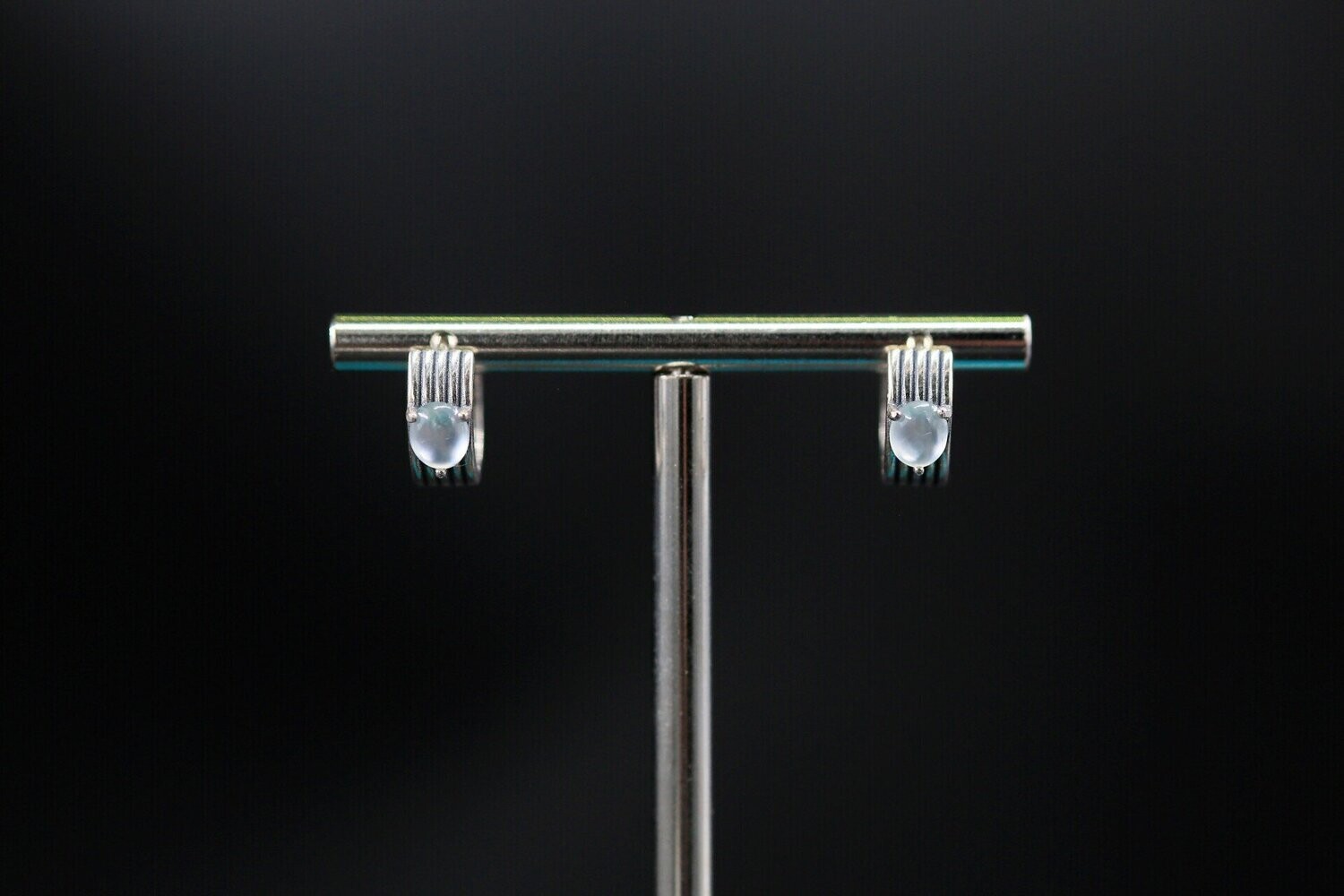 Natural Jadeite (Type A) White Earring