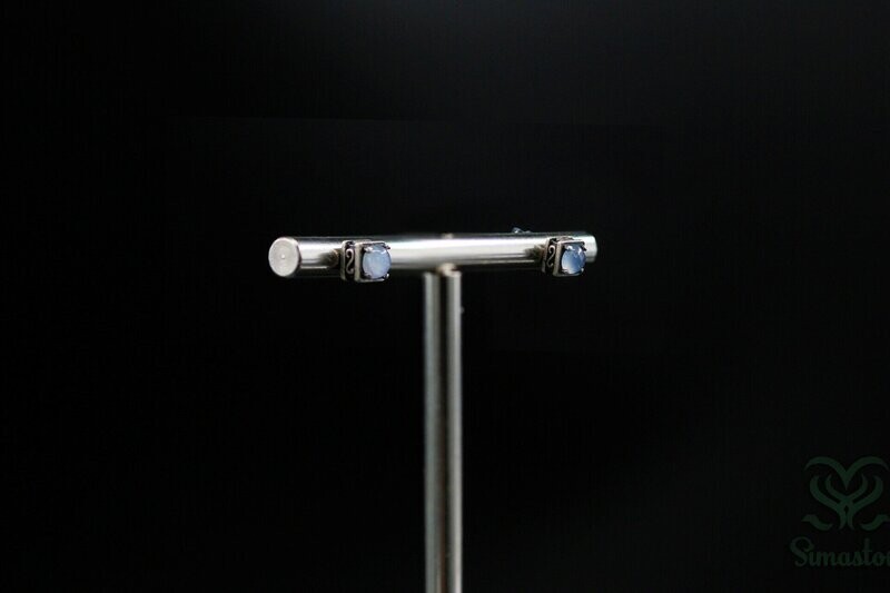 ​Natural Jadeite (Type A) Sky Blue Earring
