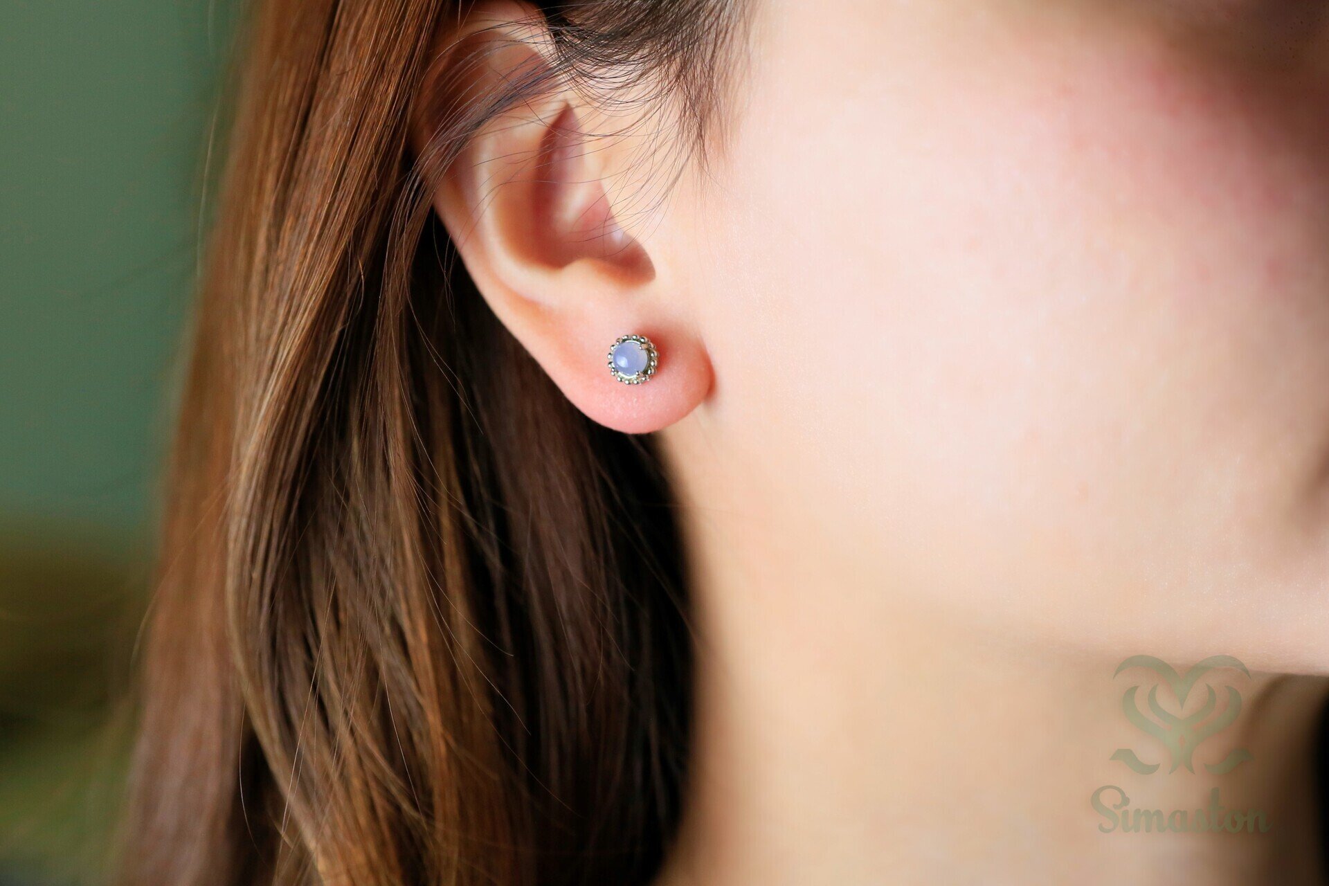 Natural Jadeite (Type A) Purple Earring