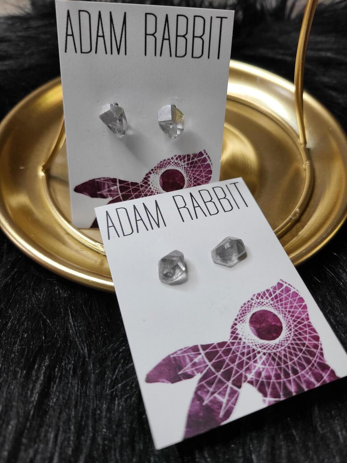 Silver & Raw Quartz Chunk Earrings