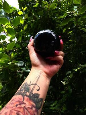 Black Obsidian Crystal Sphere