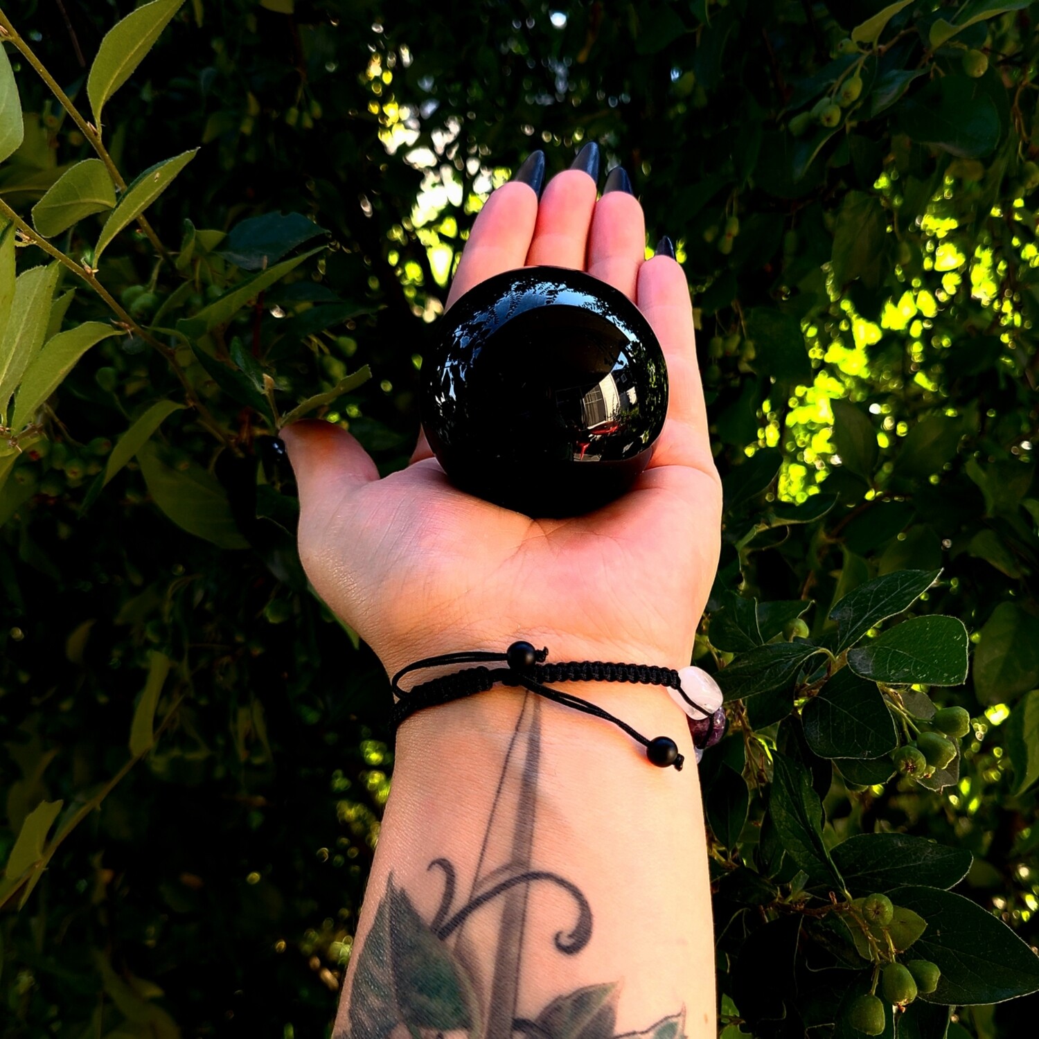Black Obsidian Crystal Sphere, Size: Med