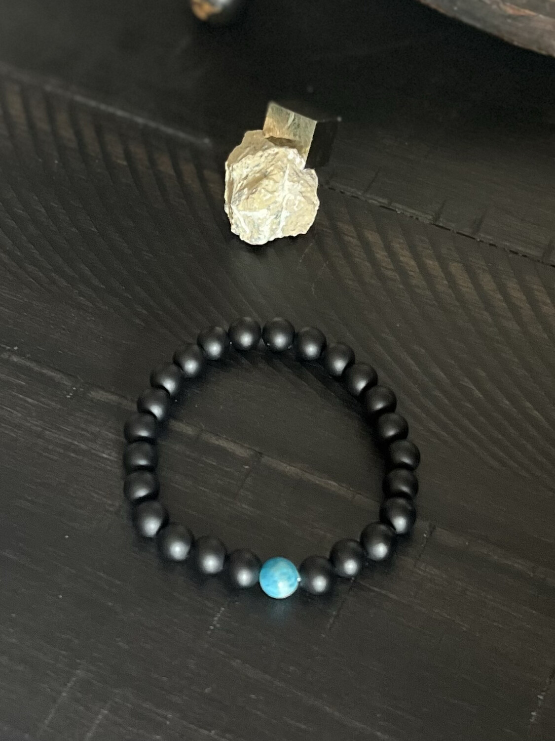 AAA Apatite & Black Onyx Beaded Bracelet