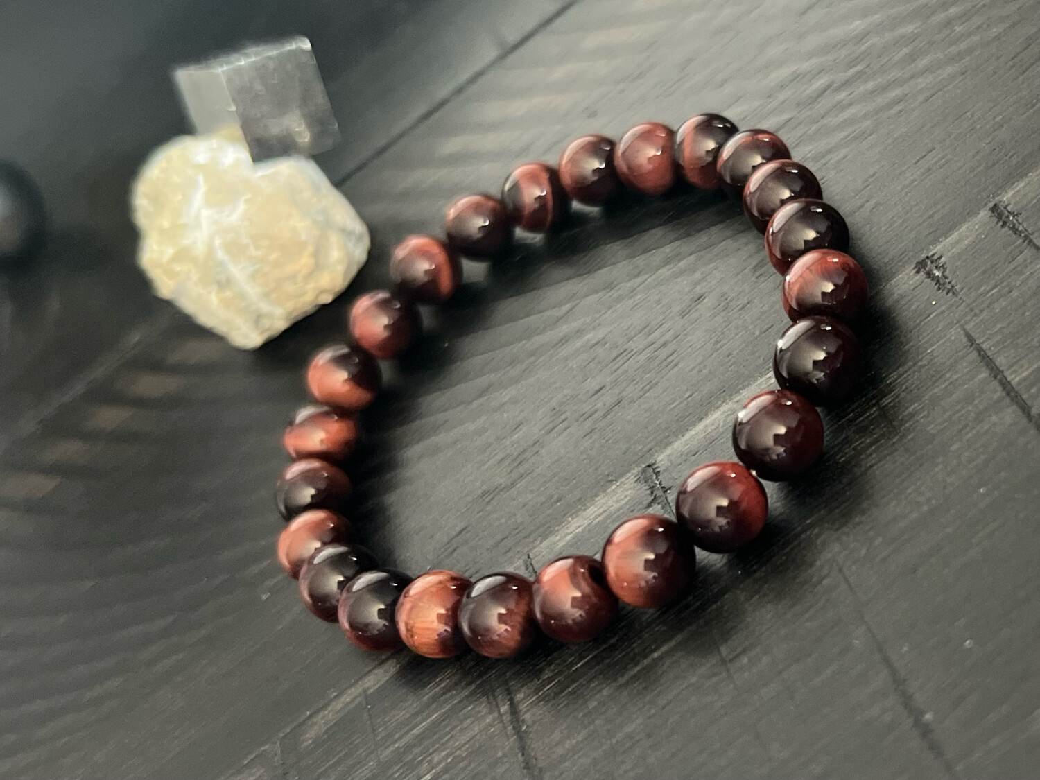 Red Tigers Eye Beaded Bracelet