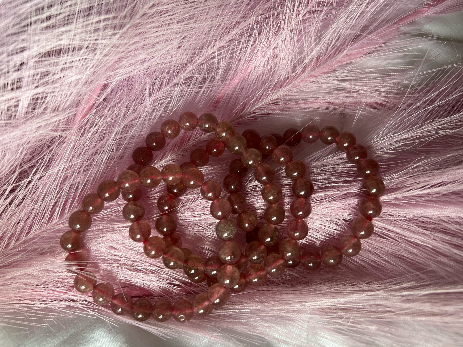 Strawberry Quartz Beaded Bracelet
