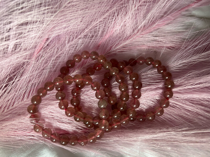 Strawberry Quartz Beaded Bracelet