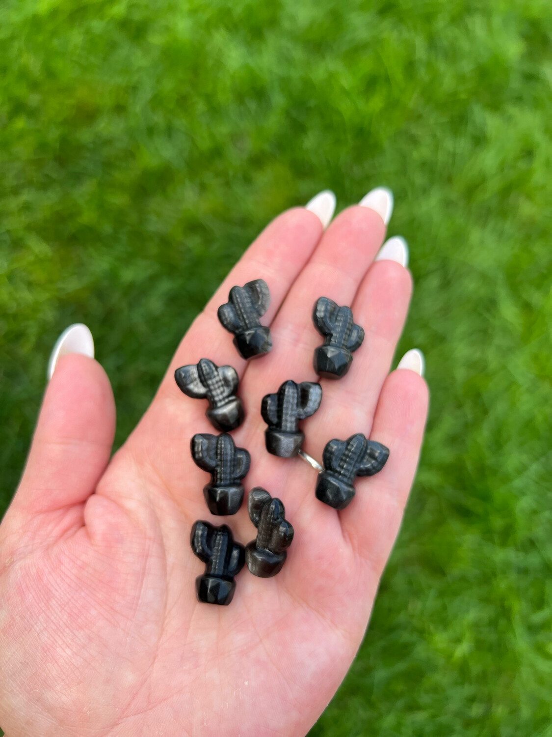 Silver Obsidian Cactus Mini