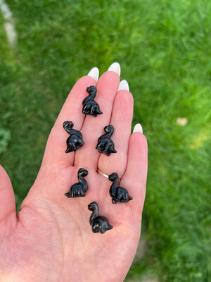 Silver Obsidian Dinosaur