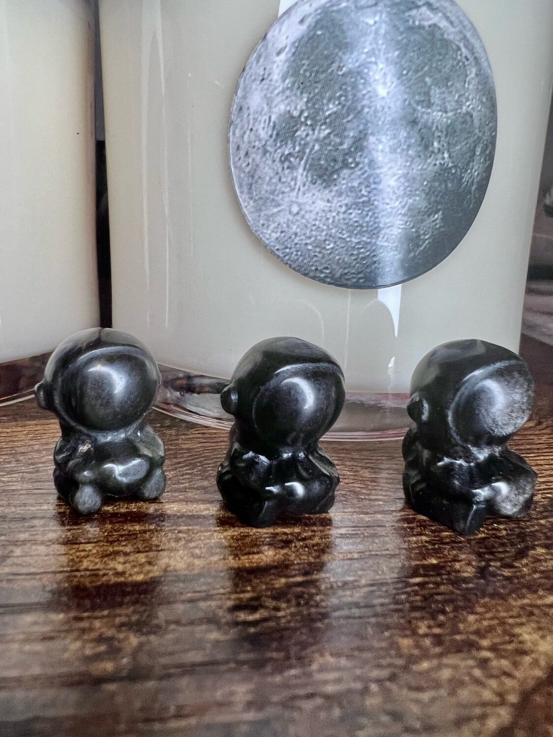 Silver Sheen Obsidian Astronaut Mini
