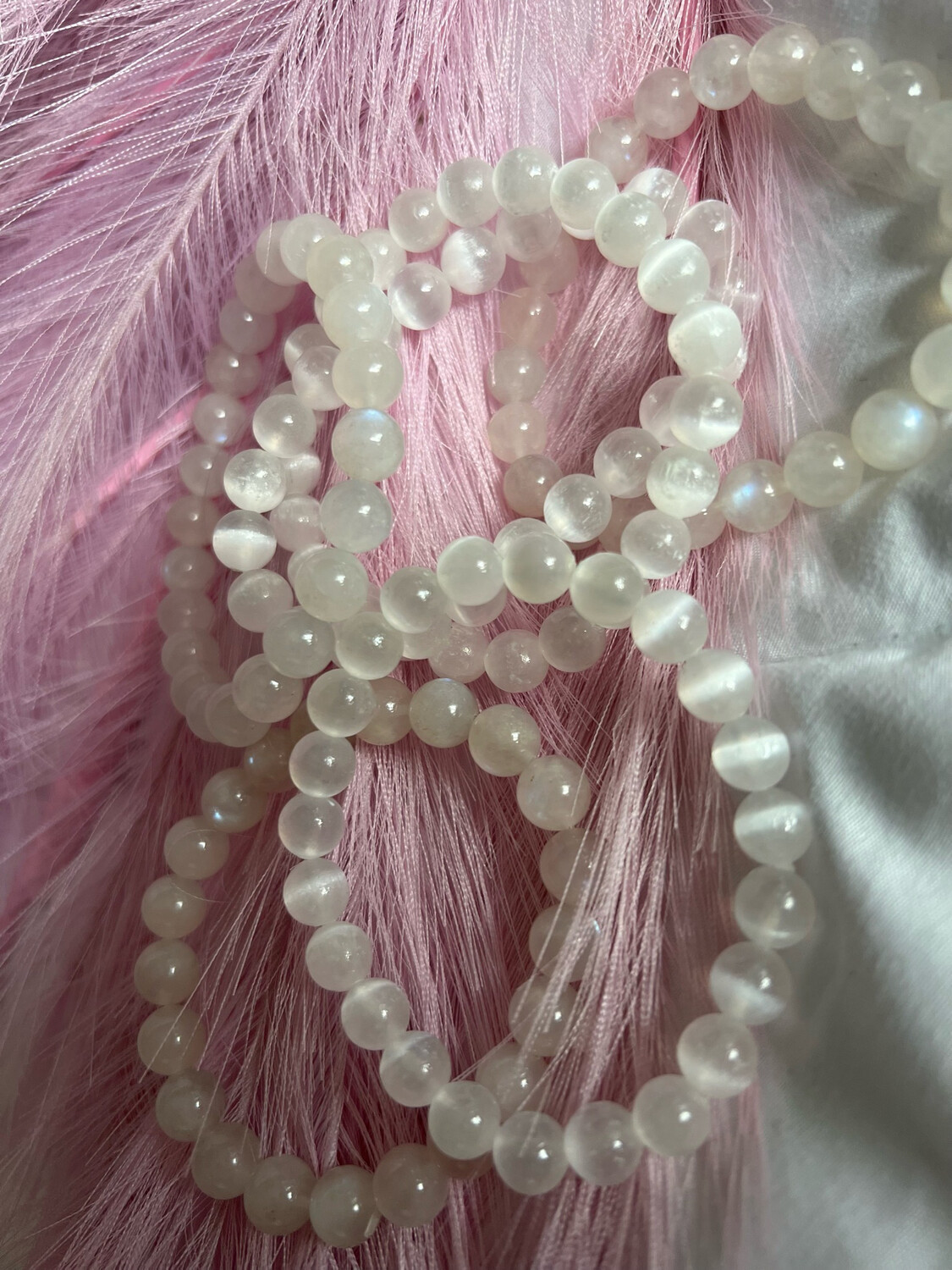 Selenite Beaded Bracelet
