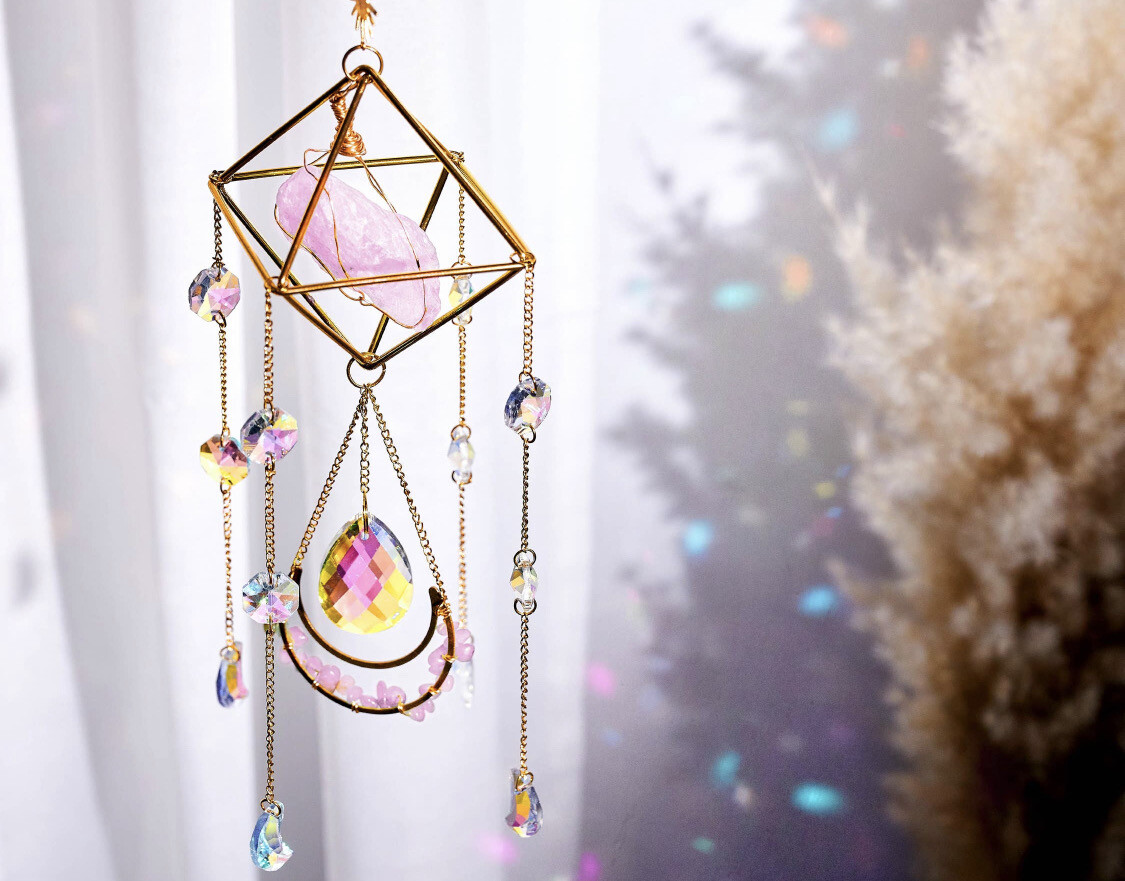 Crystal Sun Catcher (Rose Quartz)