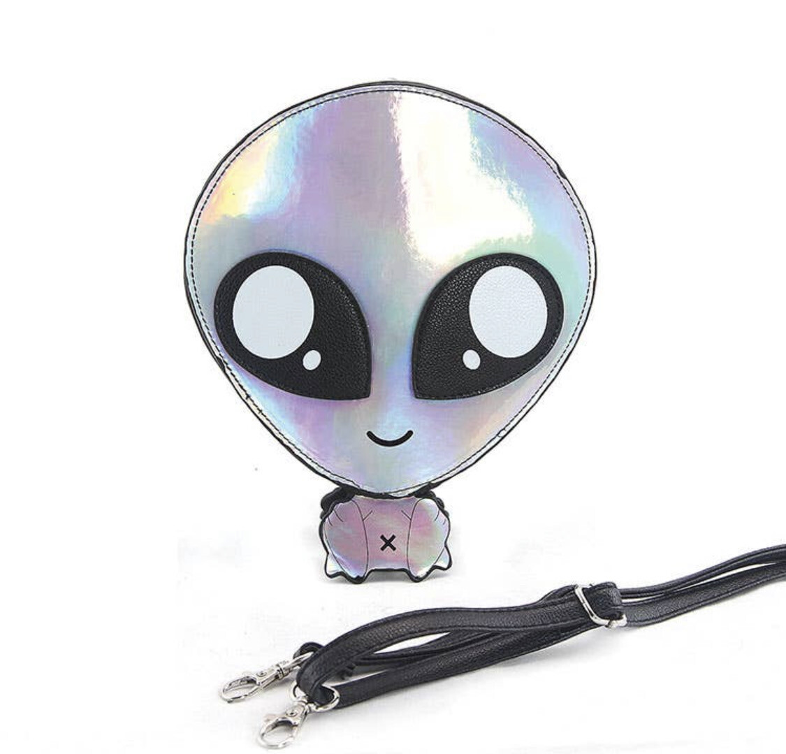 Baby Alien Crossbody Bag (Silver Iridescent)