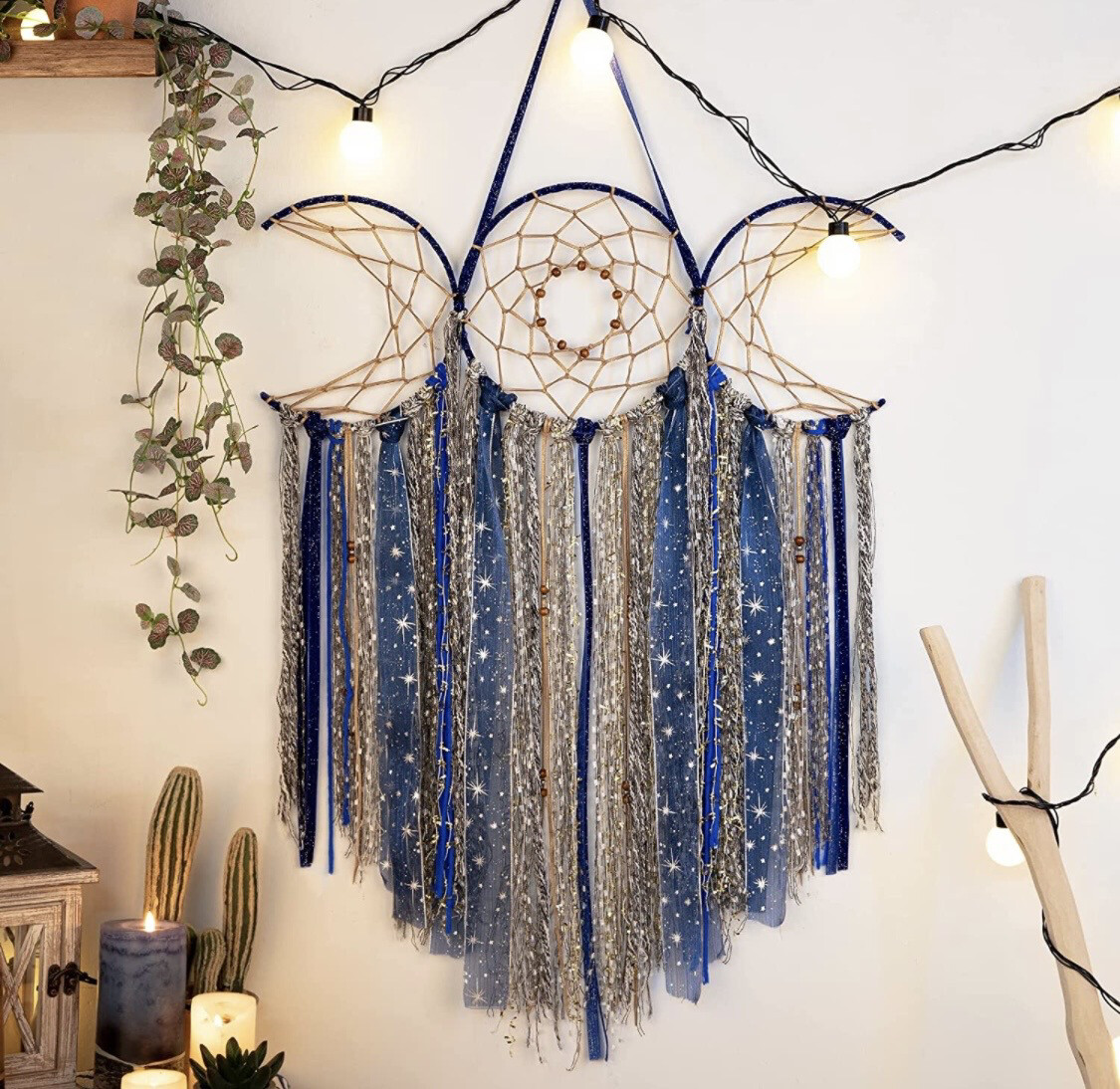 Triple Moon Goddess Protection Wreath  (Blue)