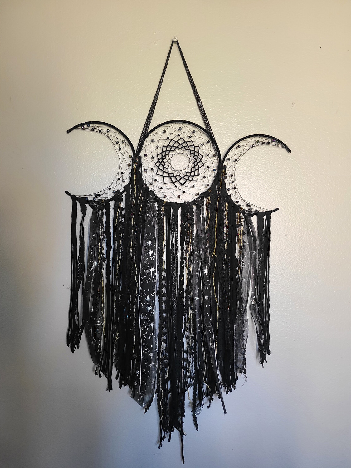 Triple Moon Goddess Protection Wreath (Black)