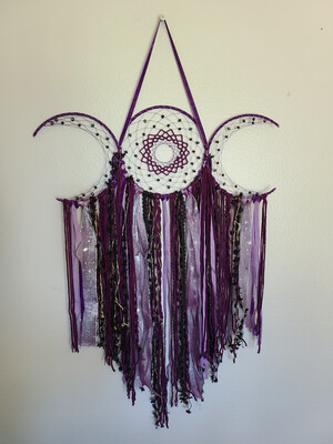 Triple Moon Goddess Protection Wreath (Purple)