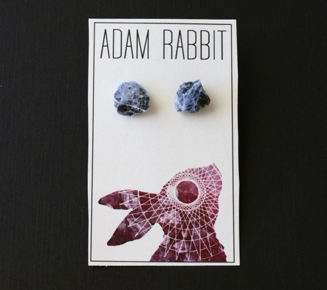 Raw Sodalite Chunk Earrings