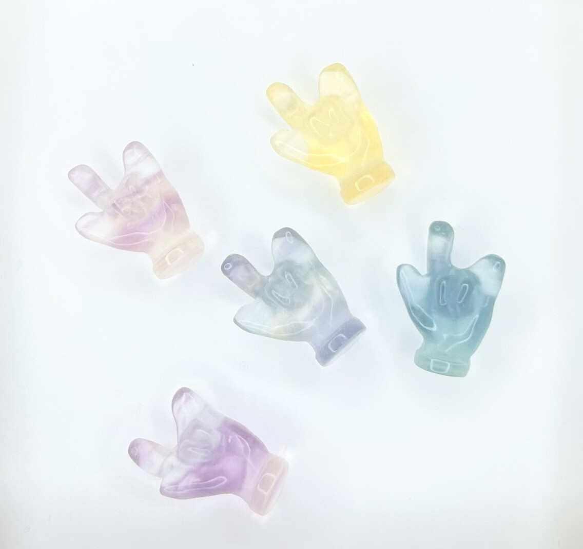 Mini Fluorite ASL I Love You