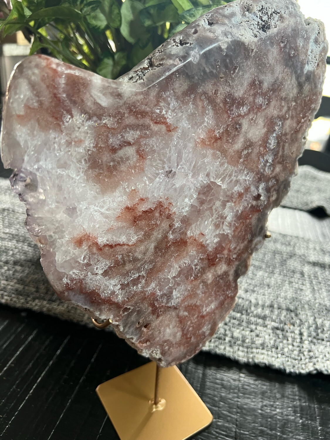 Large Pink Amethyst Slab With Stand