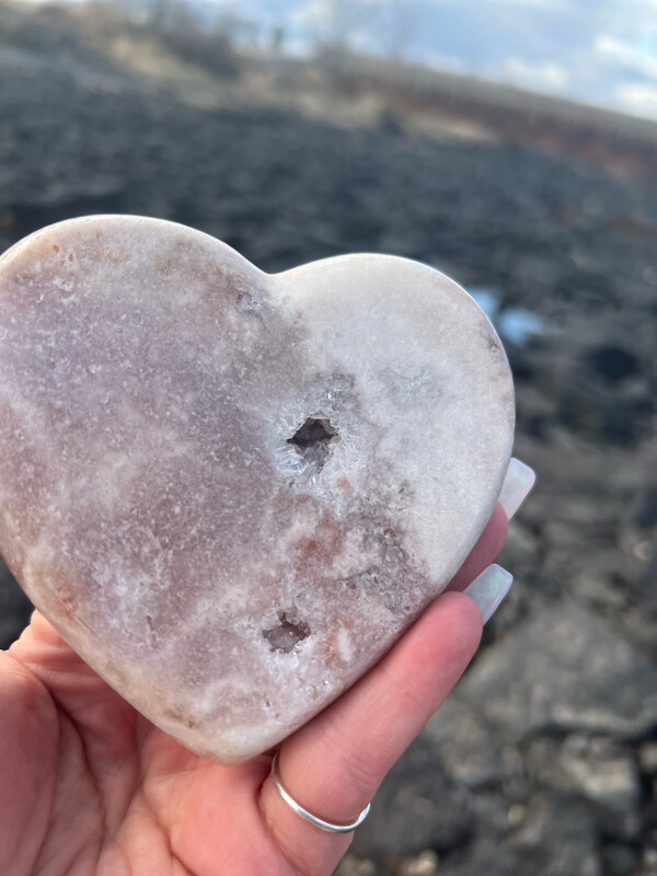 Pink Amethyst Heart (MED)