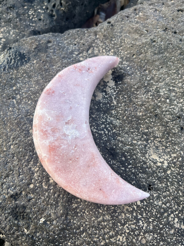 Pink Amethyst Crescent Moon (Med)