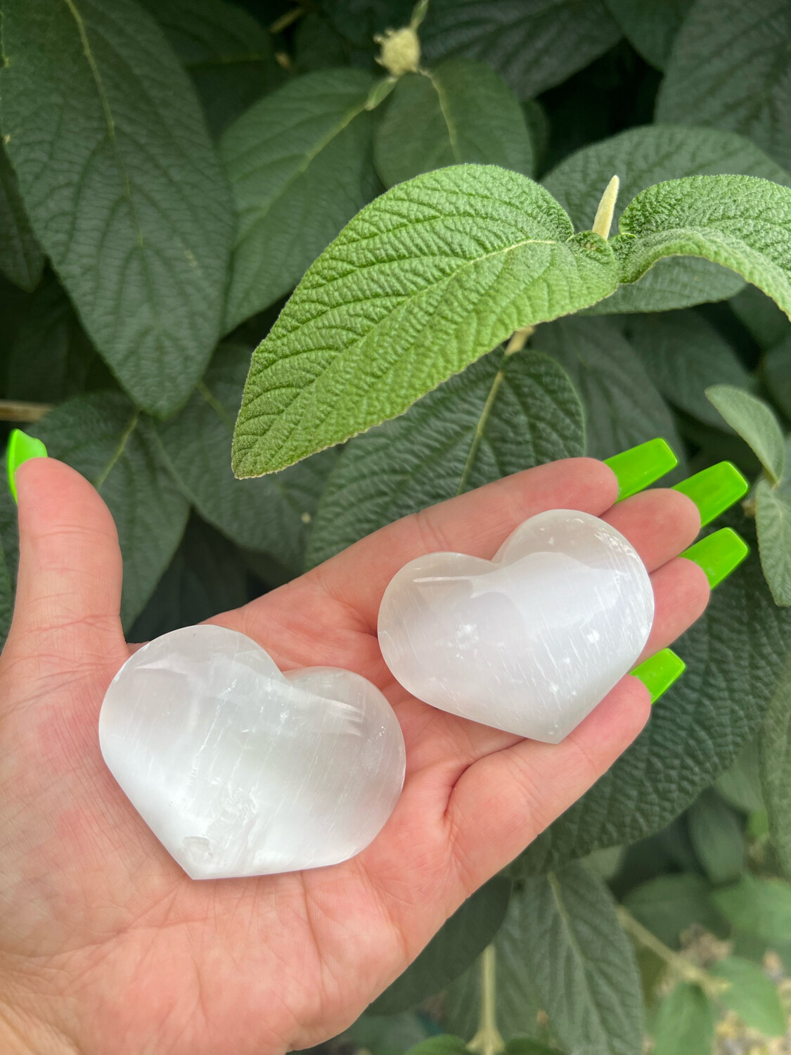 Selenite Puffy Heart