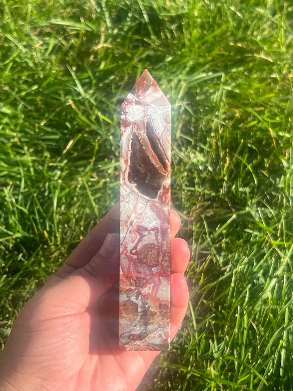 Mexican Crazy Lace Agate Tower