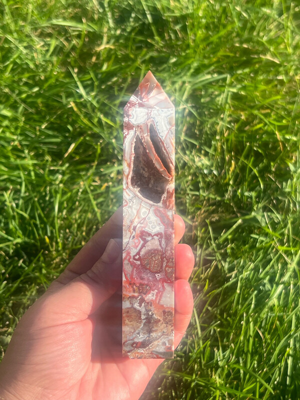 Mexican Crazy Lace Agate Tower