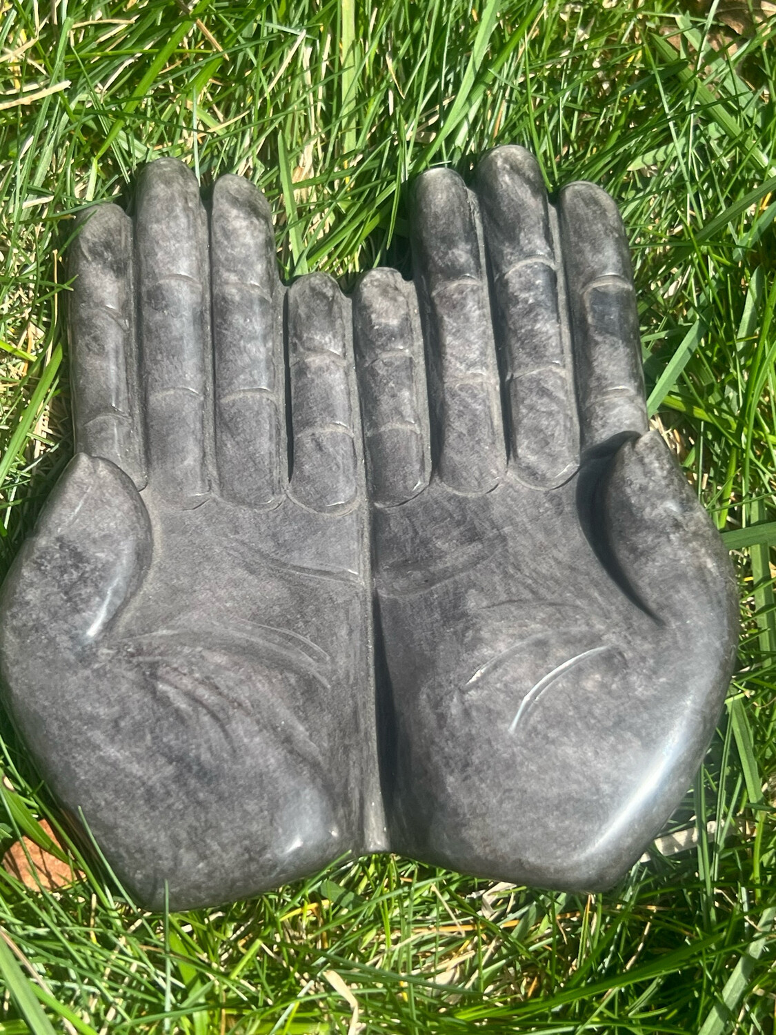 Silver Obsidian Hand Plate