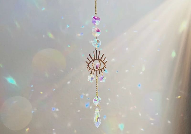 Amethyst Eye Crystal Suncatcher Rainbow Prism