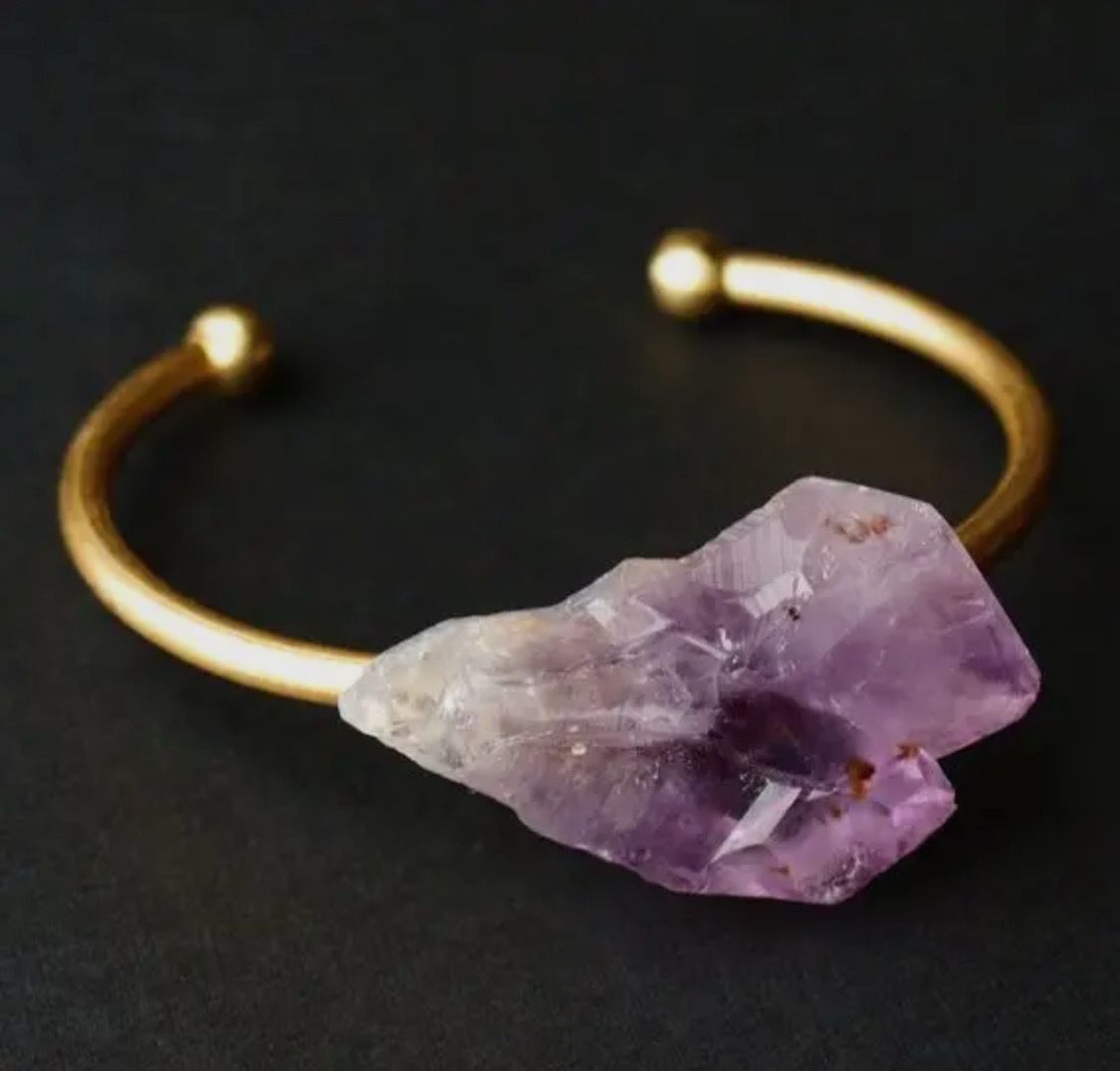 Raw Amethyst Bangle