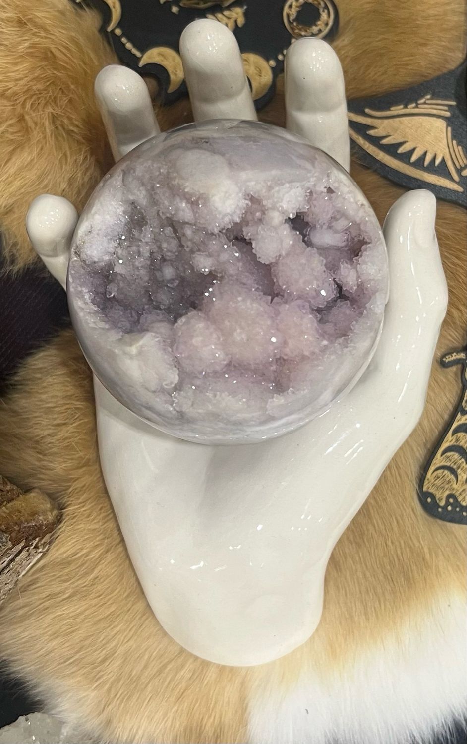 Pink Amethyst Sphere (large druzy)