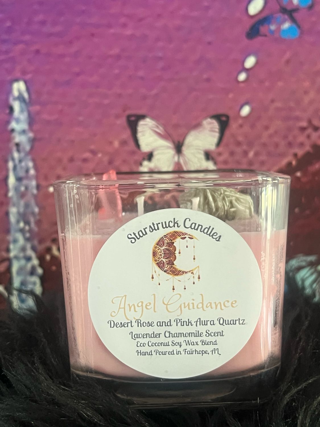 Angel Guidance Crystal Candle