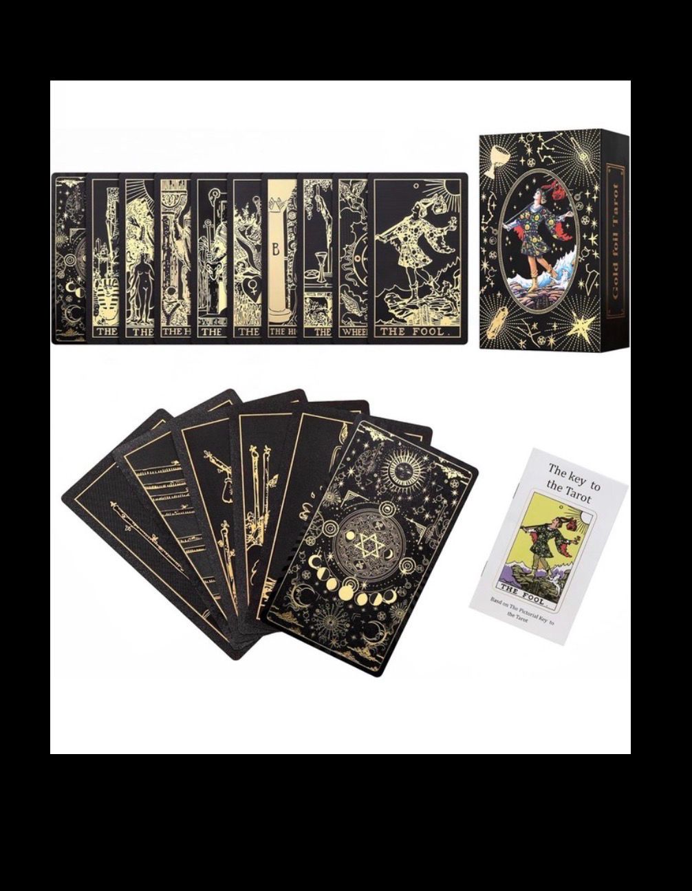 Black Gold Foil Tarot Deck Black Gold Foil Tarot Deck