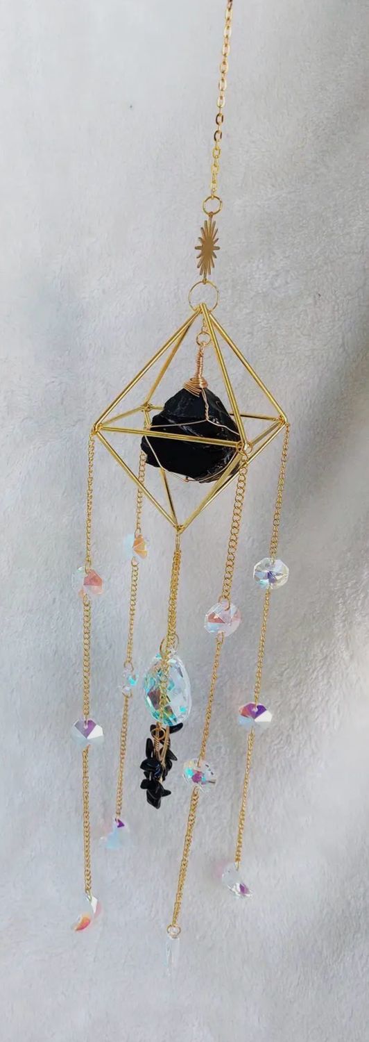 Obsidian Eye Crystal Suncatcher Rainbow Prism