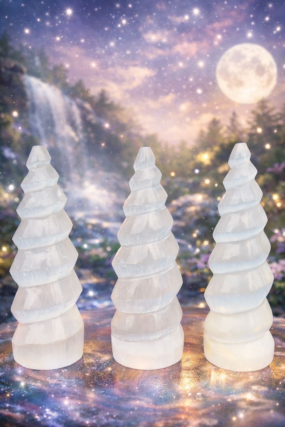 Selenite Spiral Tower 